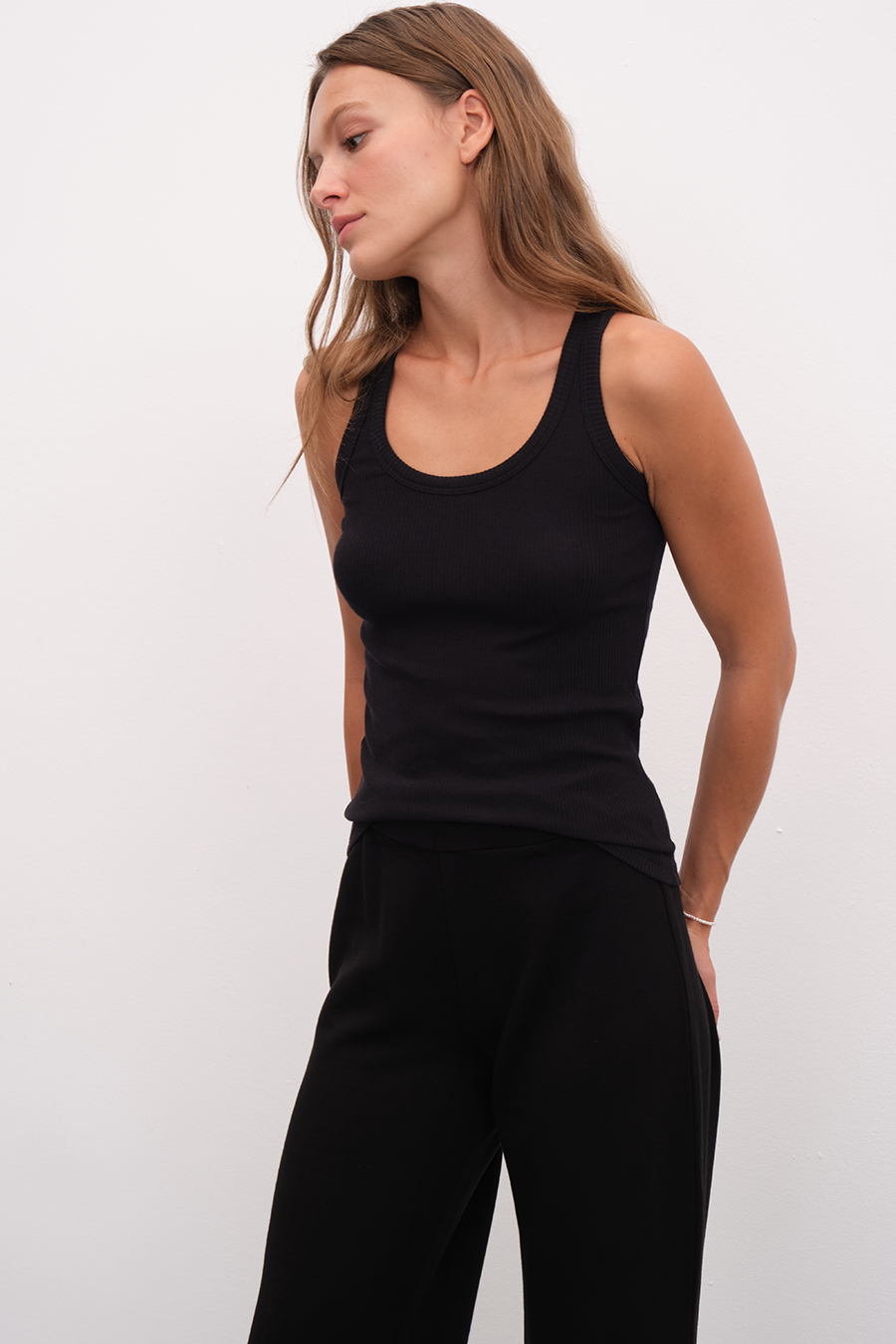 Ribbed Fitted Tank Top in Cotton