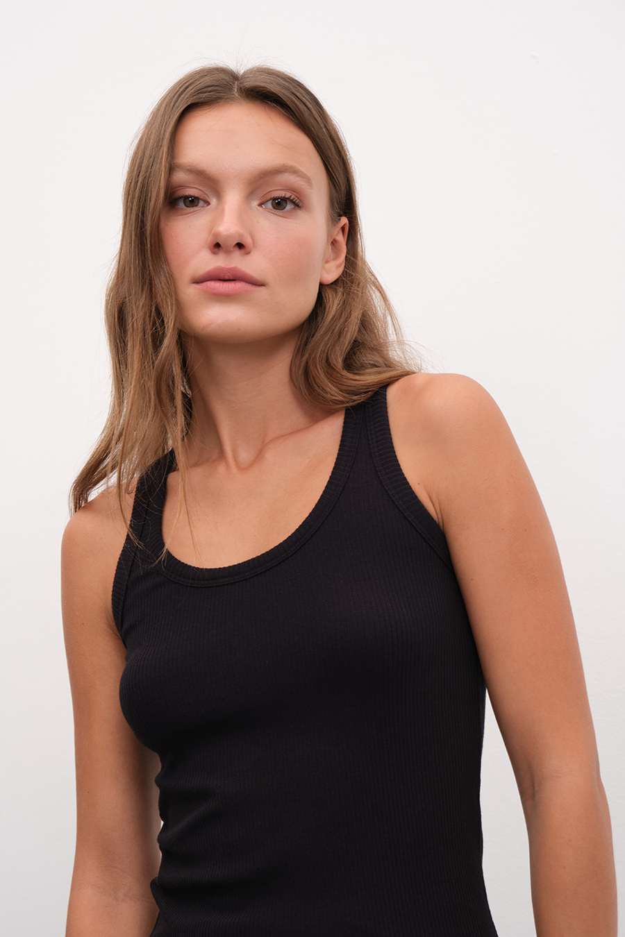 Ribbed Fitted Tank Top in Cotton