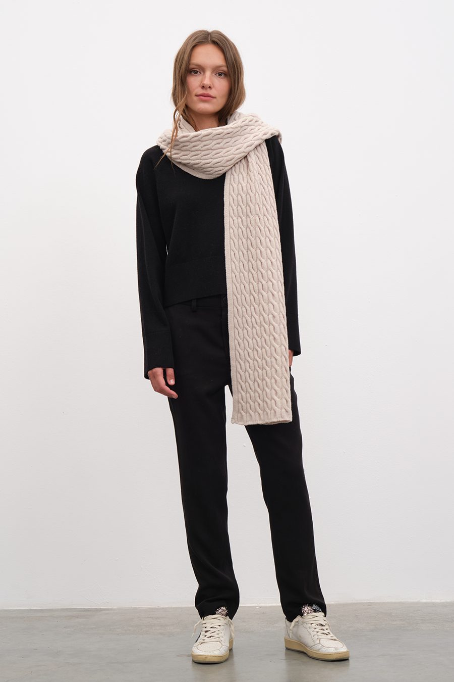 Cable Knit Merino Scarf