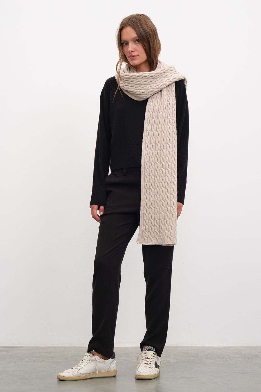 Cable Knit Merino Scarf