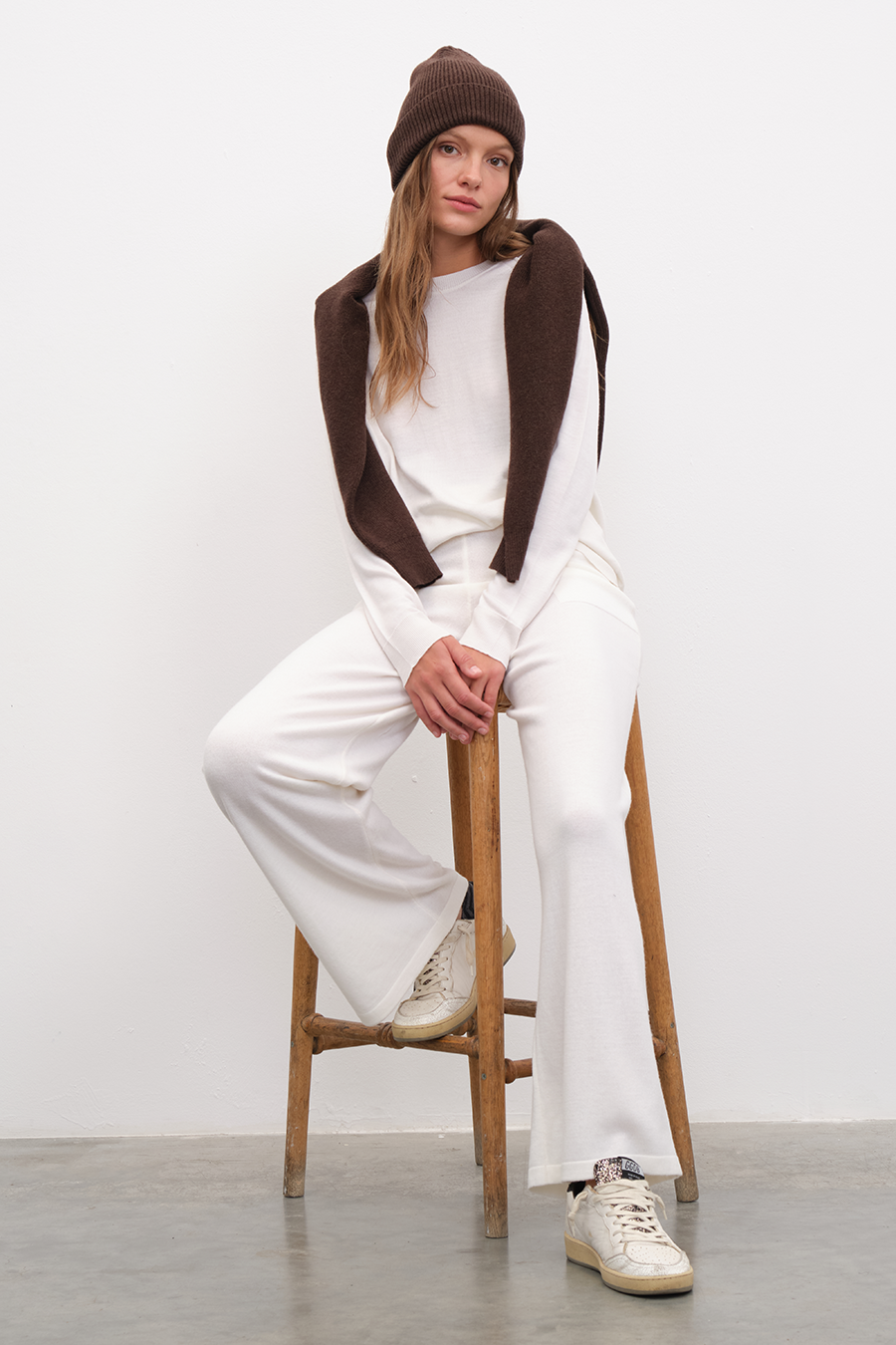Wide Leg Lightweight Merino Wool Pants
