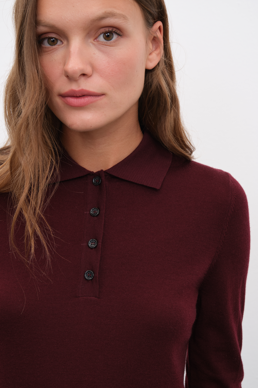 Polo Neck Lightweight Cashmere Merino Fitted Sweater