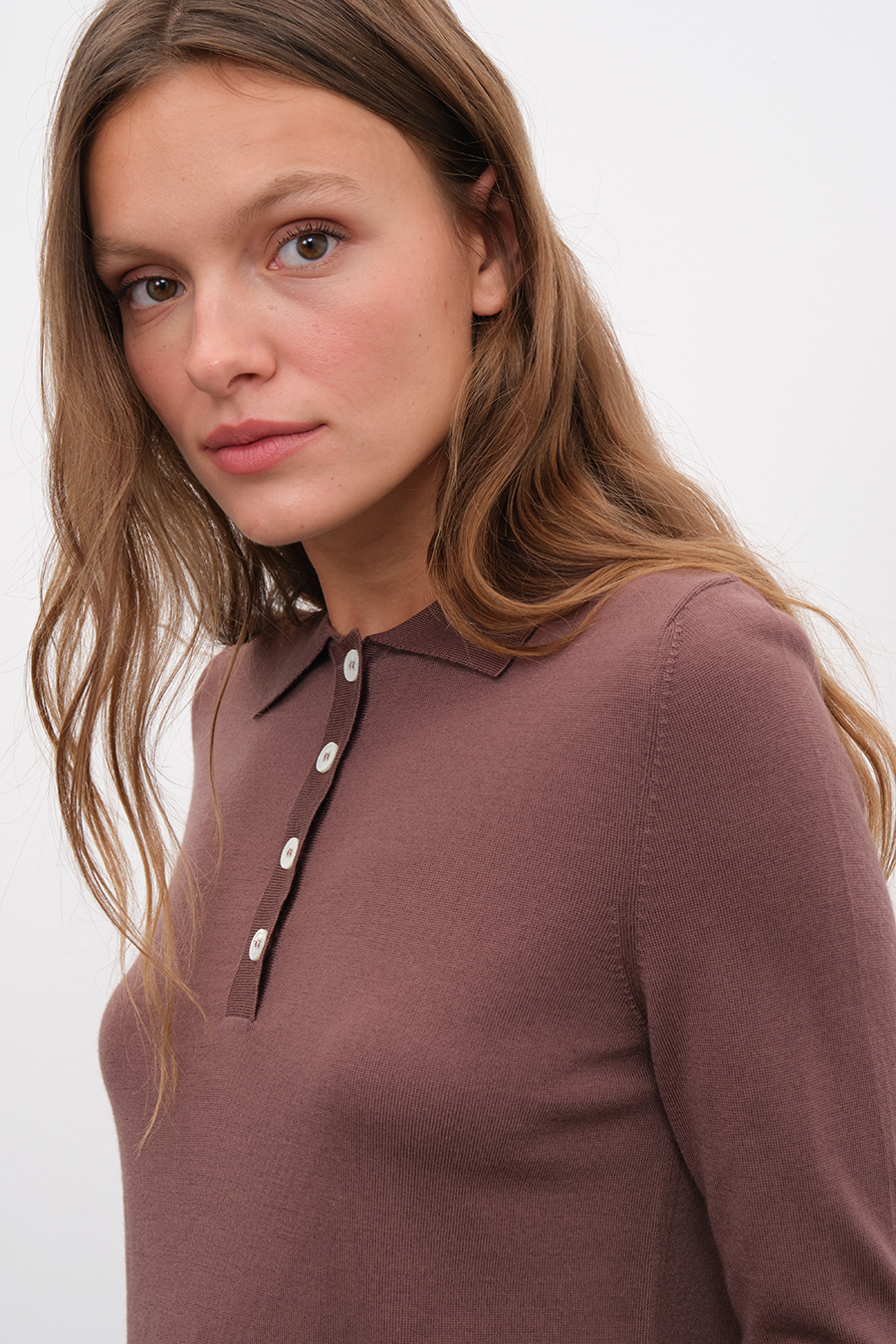 Polo Neck Lightweight Cashmere Merino Fitted Sweater