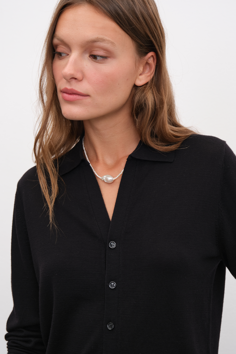 Polo Neck Lightweight Cashmere Merino Unisex Cardigan