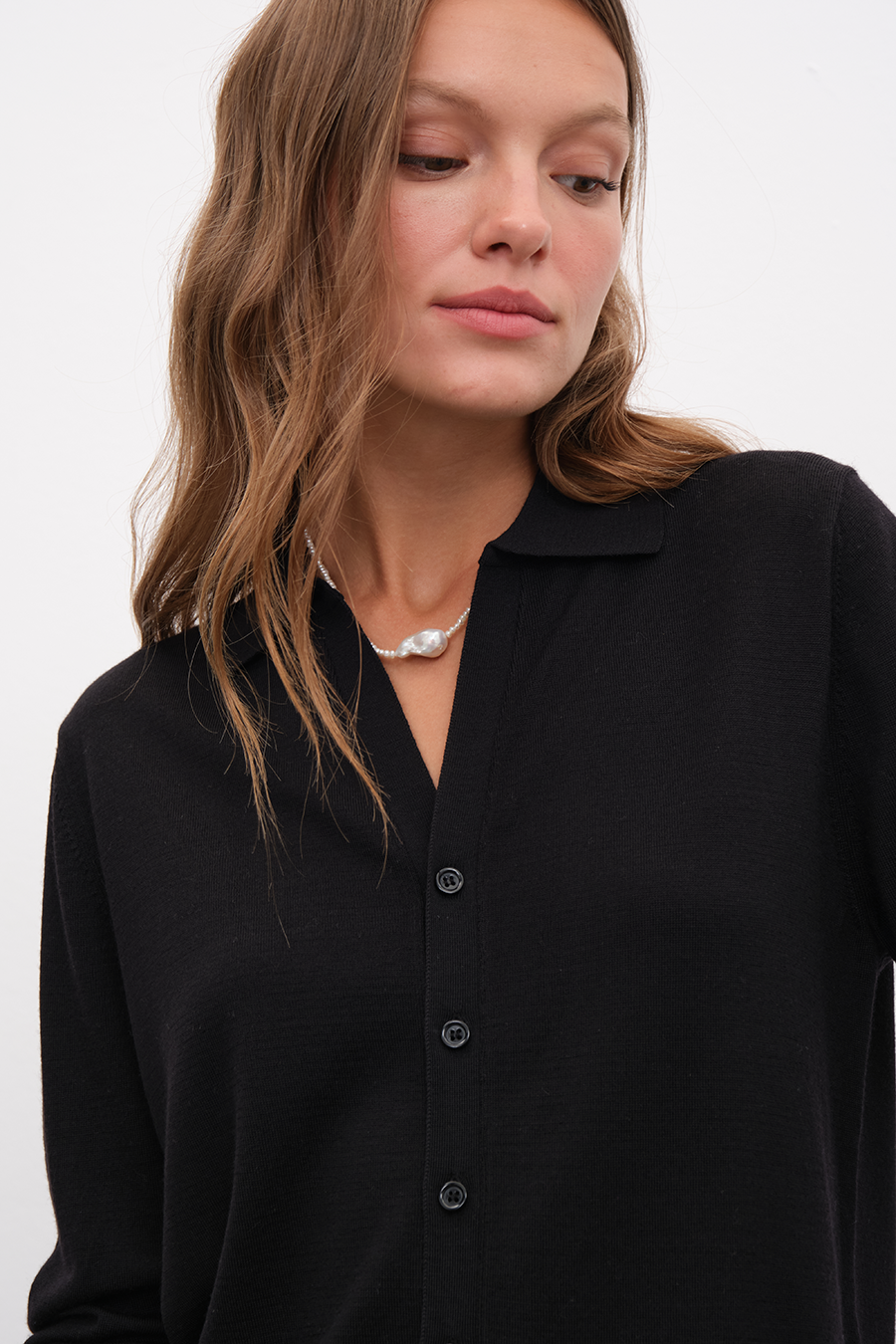 Polo Neck Lightweight Cashmere Merino Unisex Cardigan