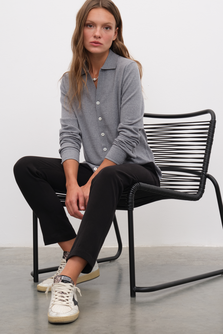 Polo Neck Lightweight Cashmere Merino Unisex Cardigan