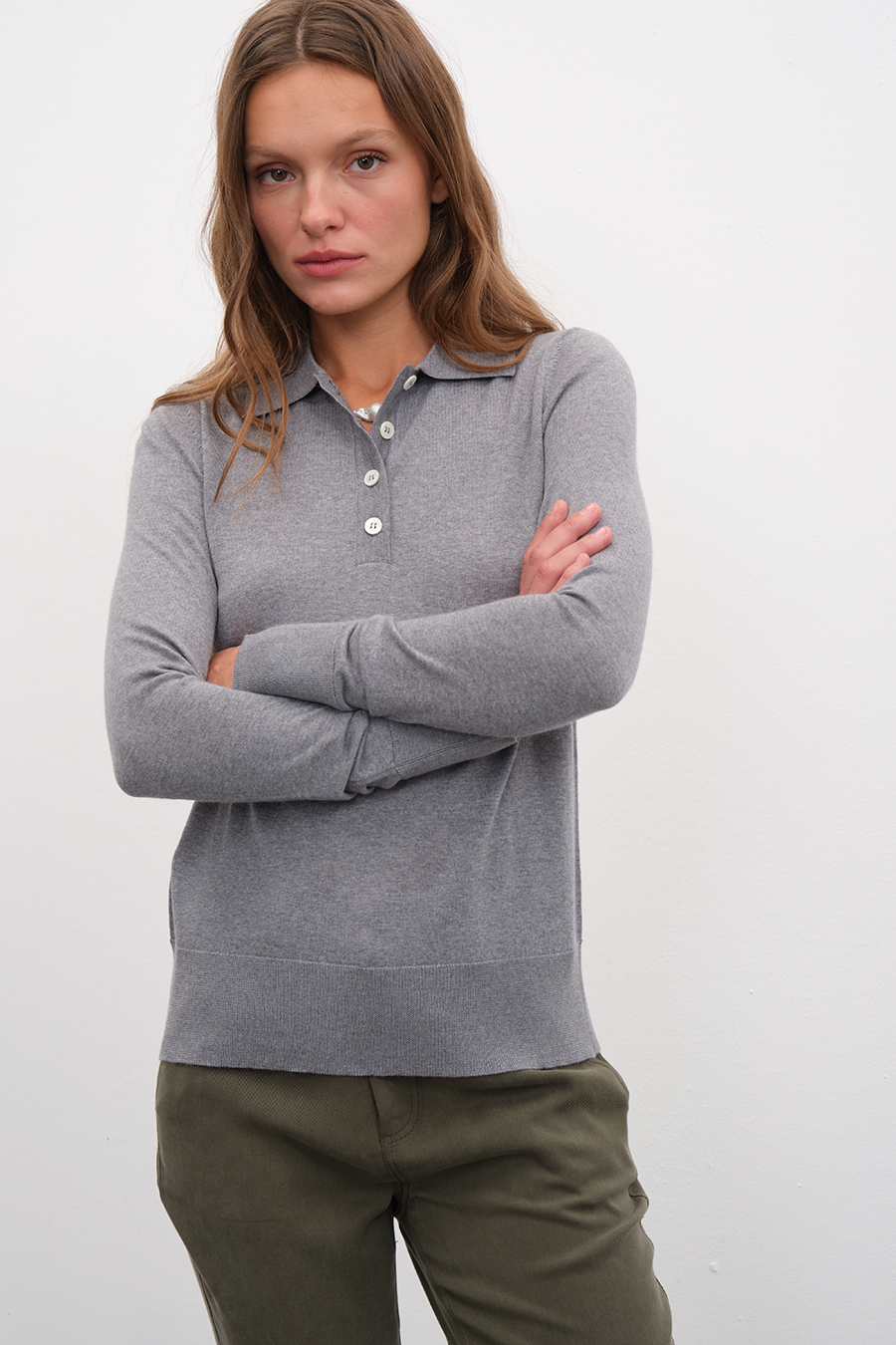 Polo Neck Lightweight Cashmere Merino Fitted Sweater