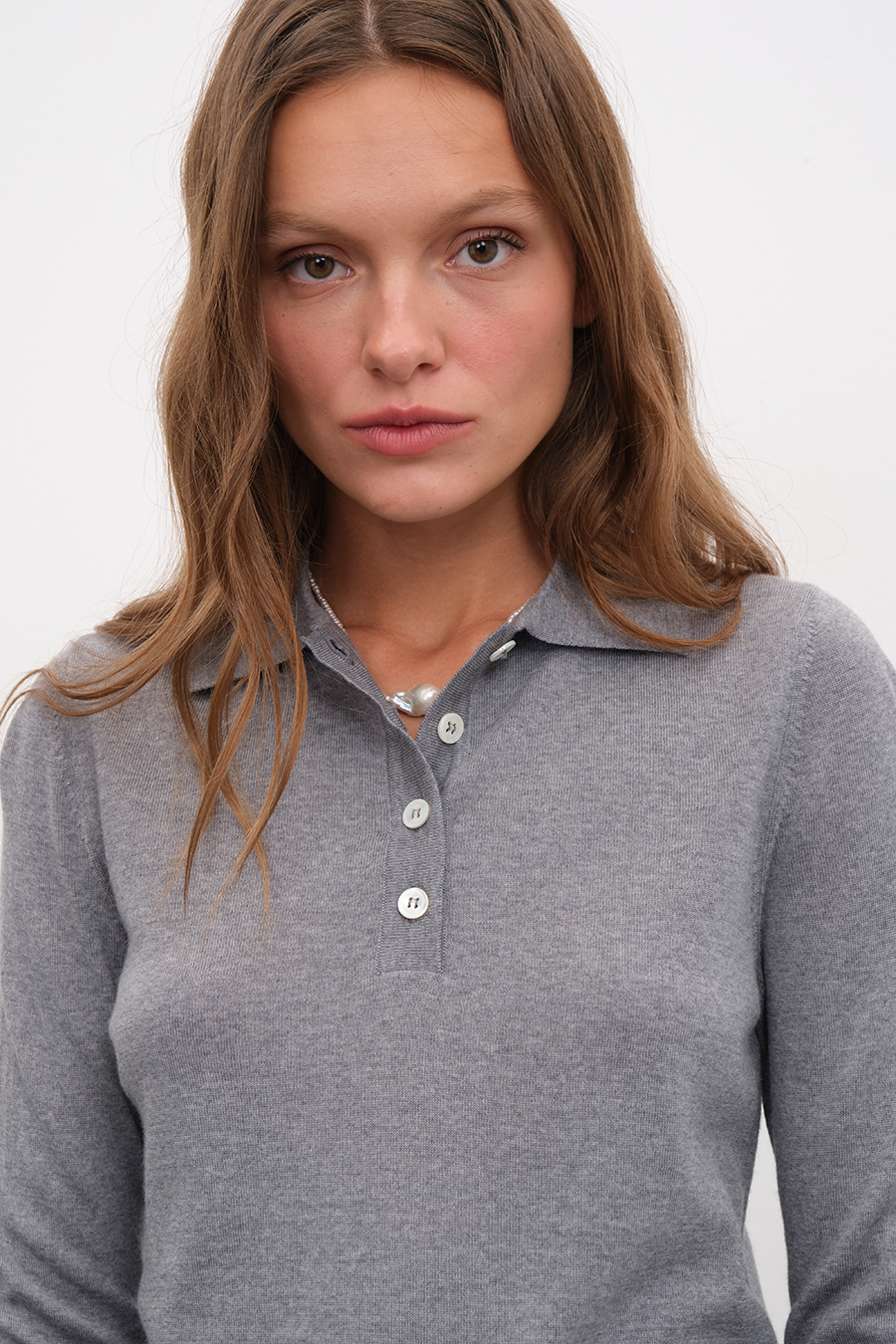 Polo Neck Lightweight Cashmere Merino Fitted Sweater