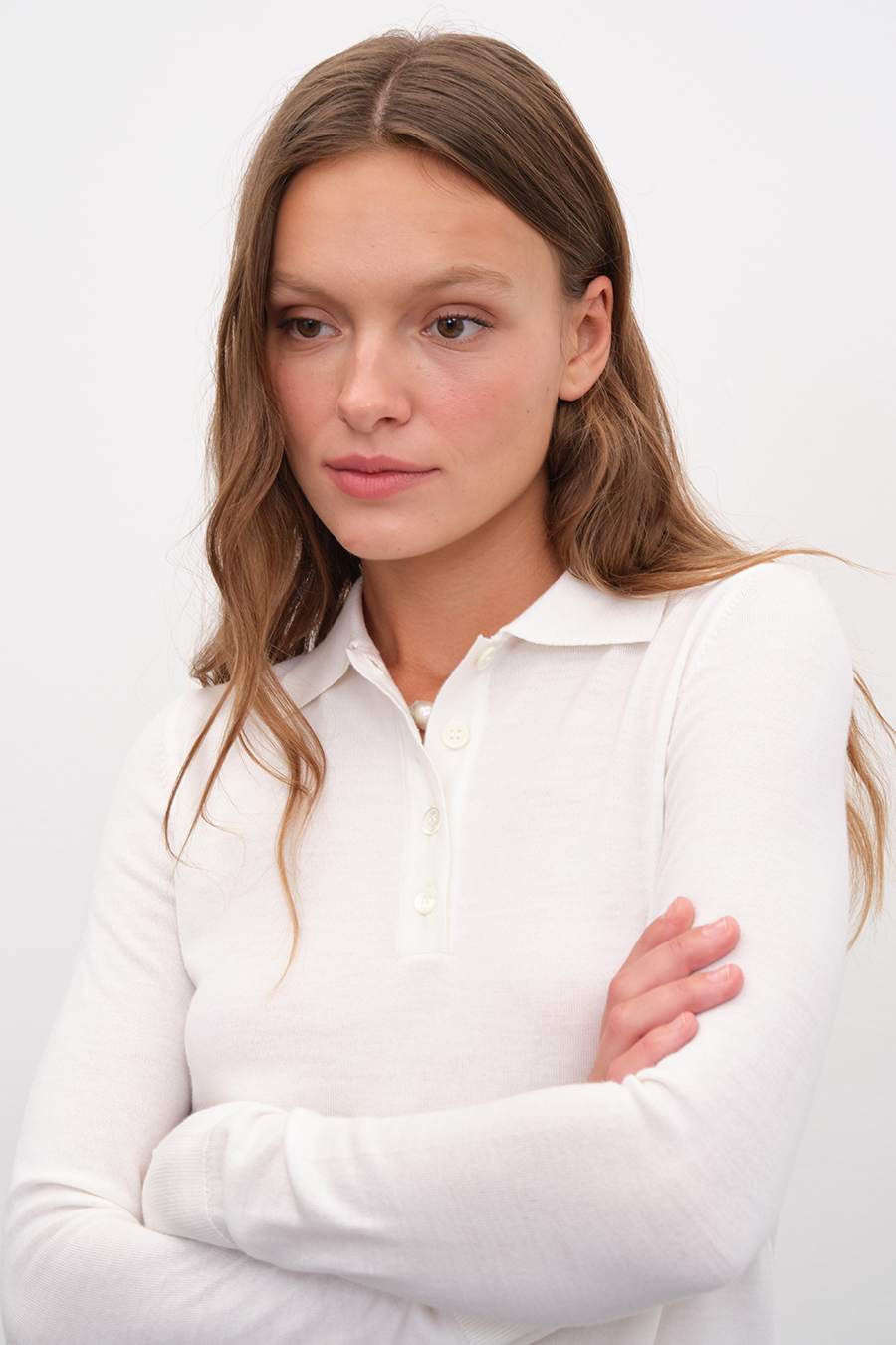 Polo Neck Lightweight Cashmere Merino Fitted Sweater