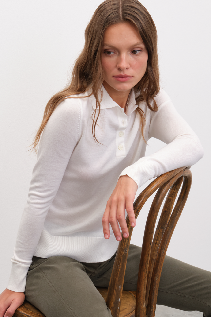 Polo Neck Lightweight Cashmere Merino Fitted Sweater