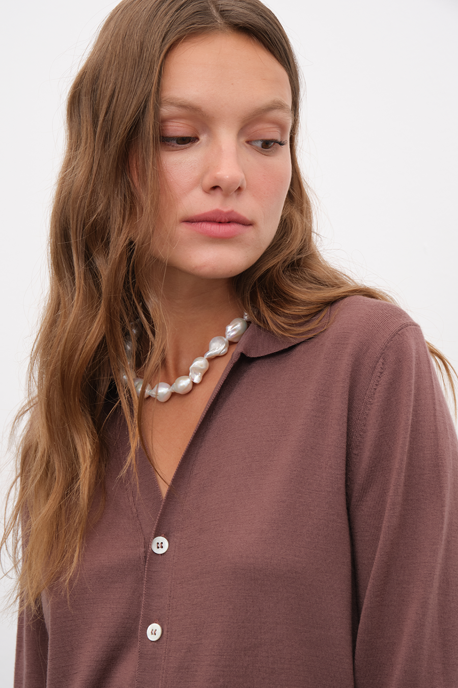 Polo Neck Lightweight Cashmere Merino Unisex Cardigan