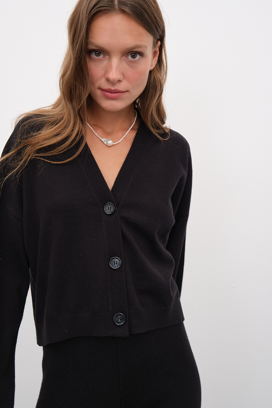 Crop Merino Cardigan