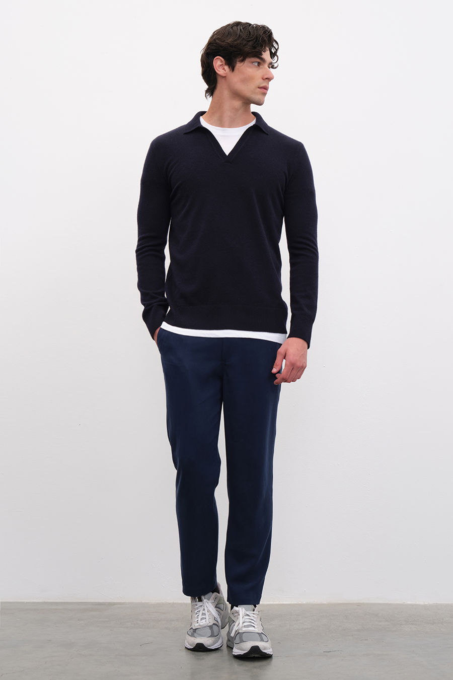 Polo Neck Cashmere Merino Sweater