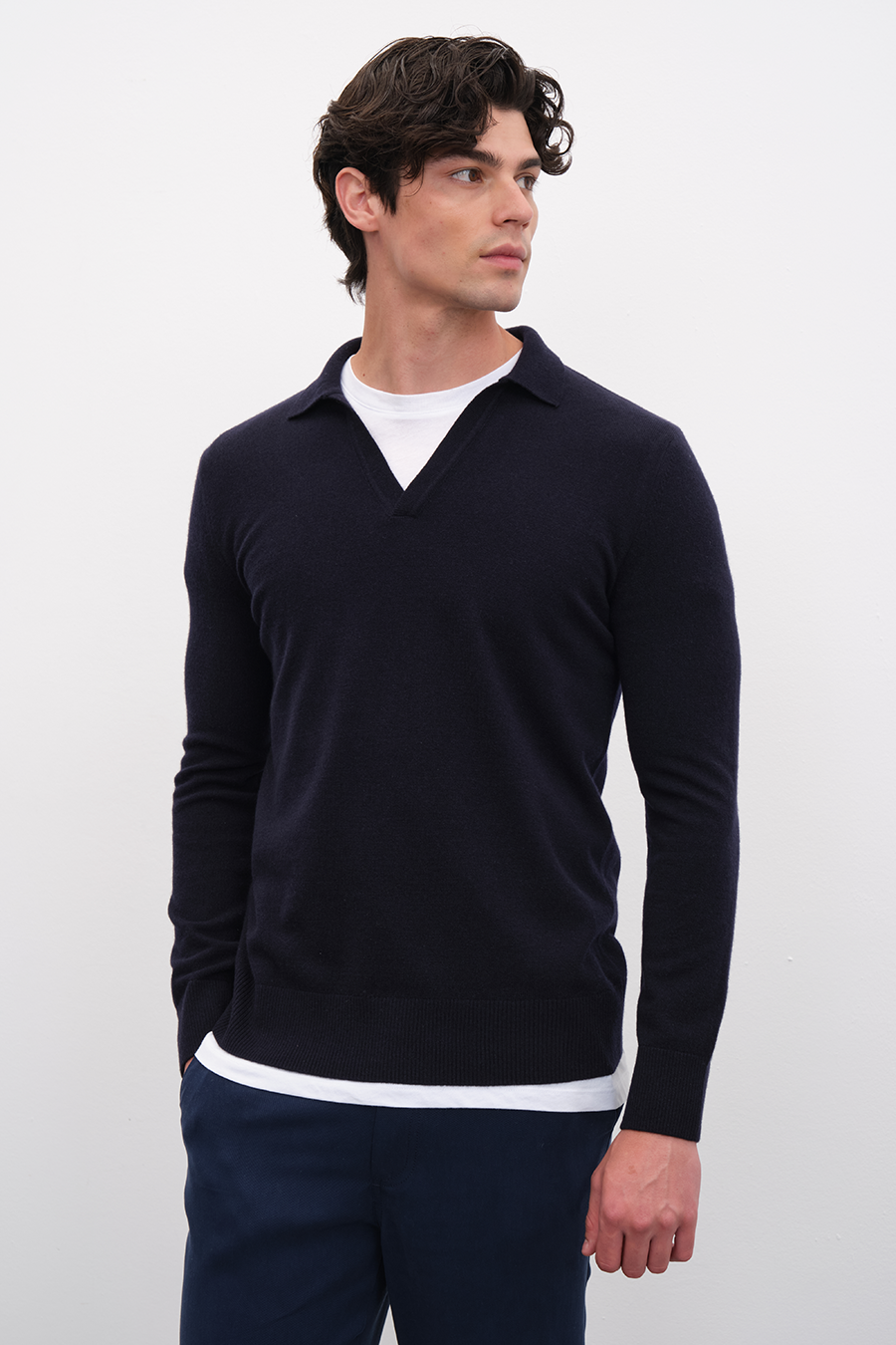 Polo Neck Cashmere Merino Sweater