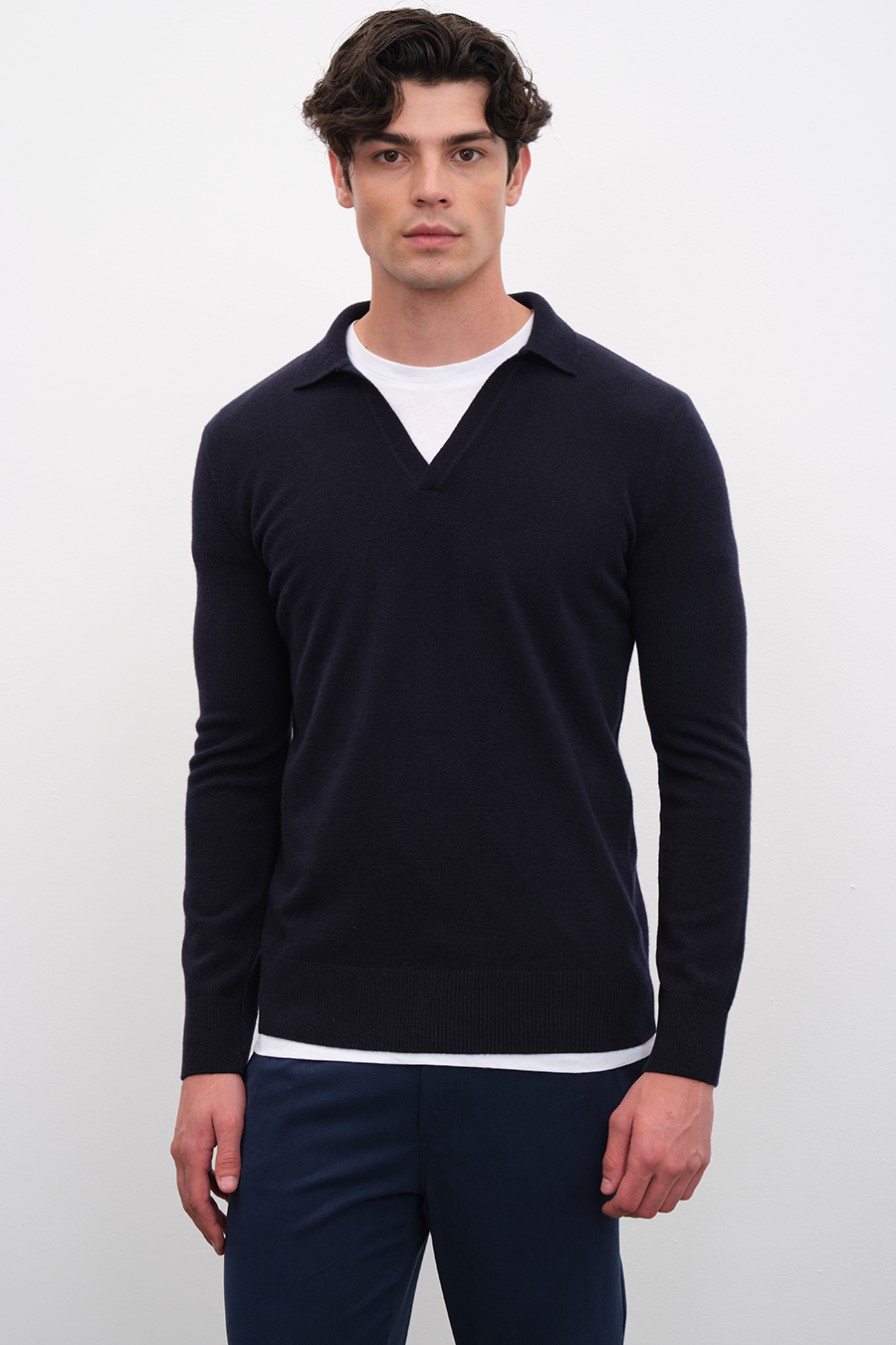 Polo Neck Cashmere Merino Sweater