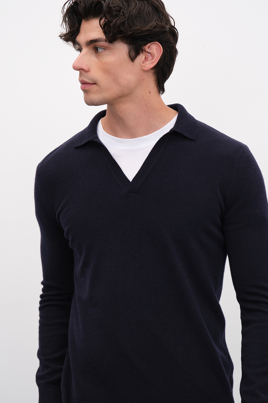 Polo Neck Cashmere Merino Sweater