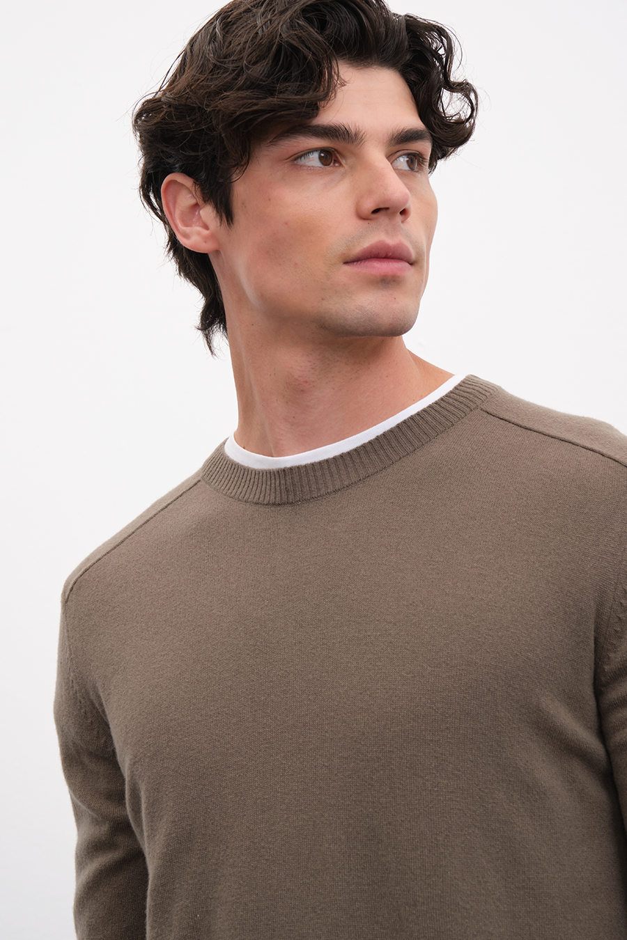 Cashmere Merino Sweater with Shoulder Stitching