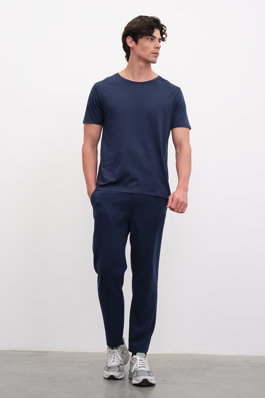 Shoulder and Back Stitched T-shirt in Lightweight Cotton/Modal Blend