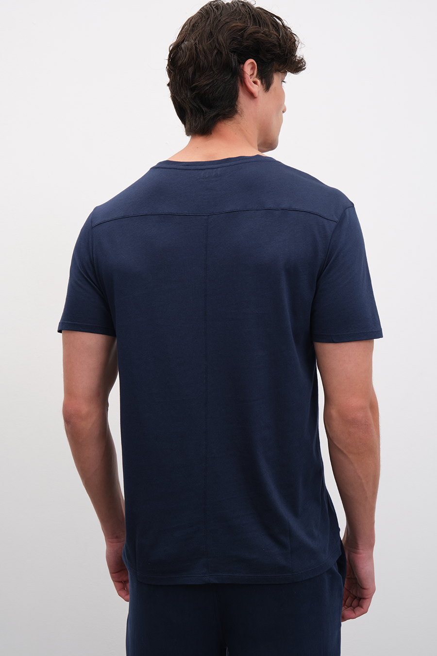 Shoulder and Back Stitched T-shirt in Lightweight Cotton/Modal Blend