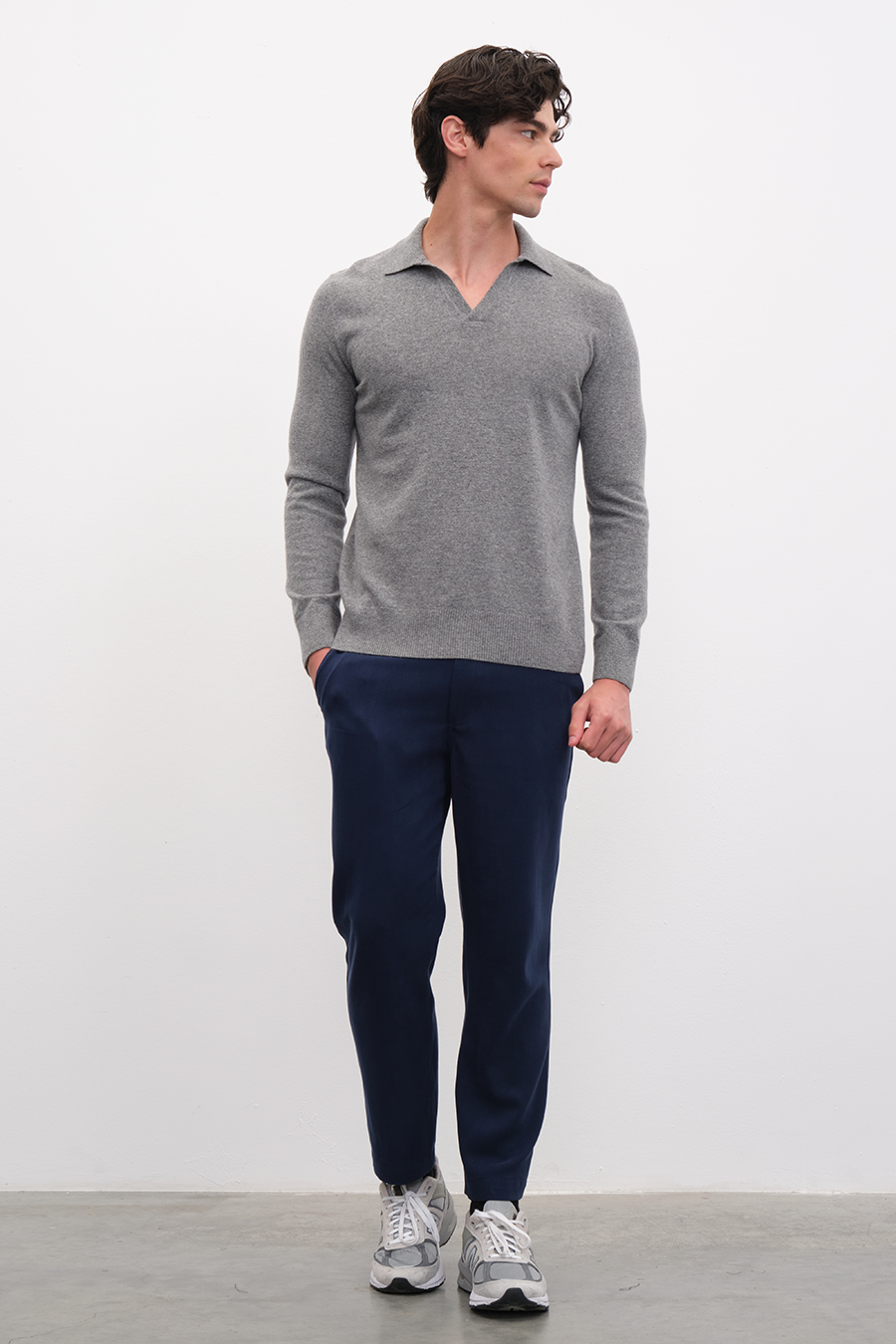 Polo Neck Cashmere Merino Sweater