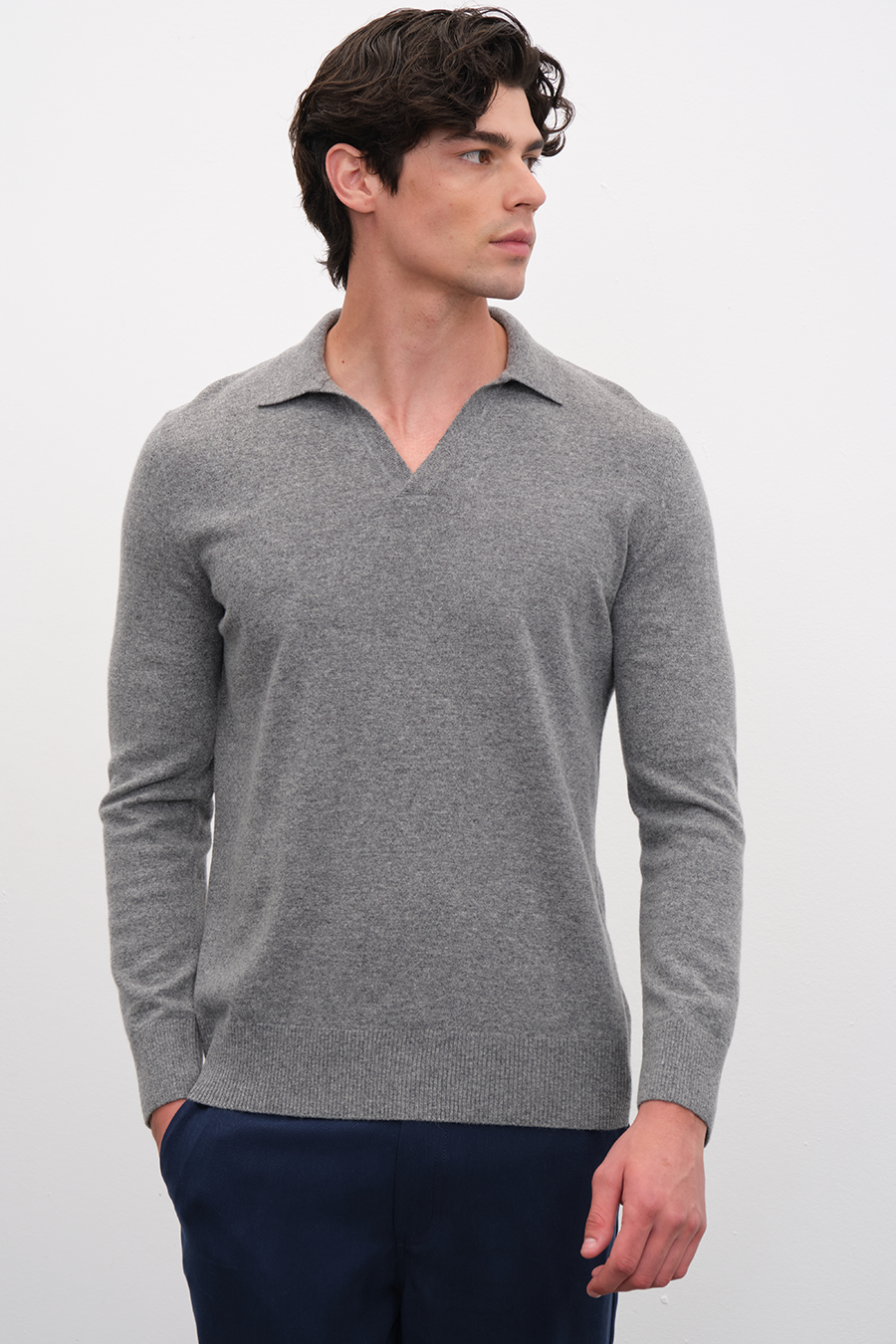 Polo Neck Cashmere Merino Sweater