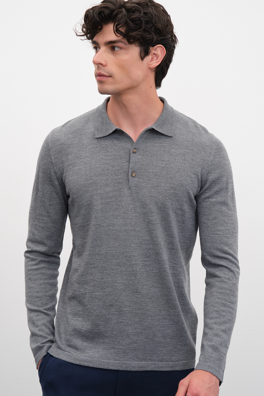 Polo Neck Lightweight Merino Sweater