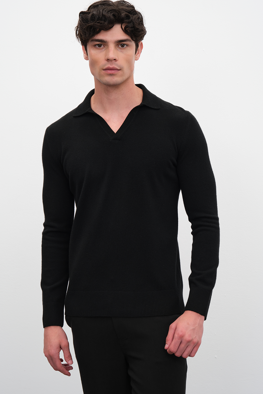 Polo Neck Cashmere Merino Sweater
