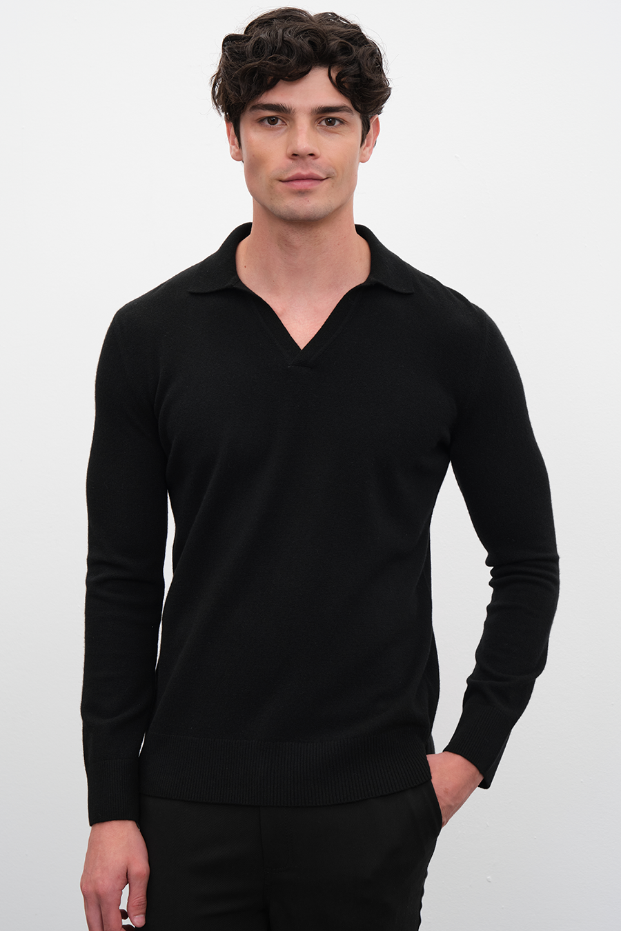Polo Neck Cashmere Merino Sweater