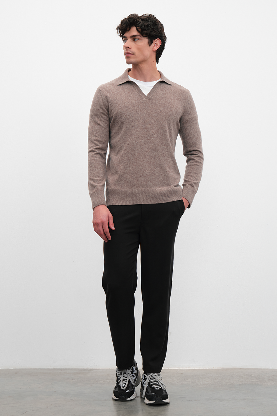 Polo Neck Cashmere Merino Sweater