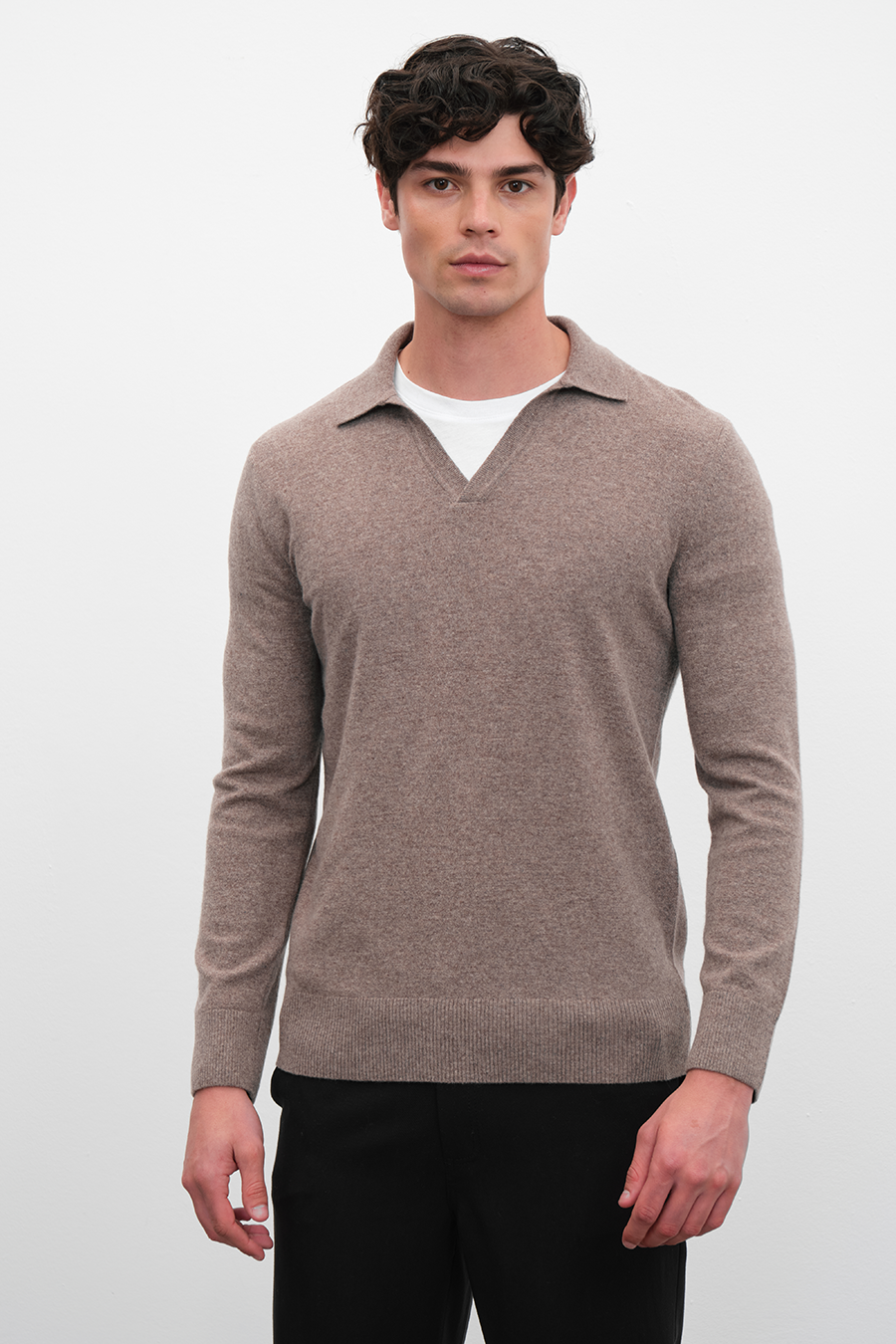 Polo Neck Cashmere Merino Sweater