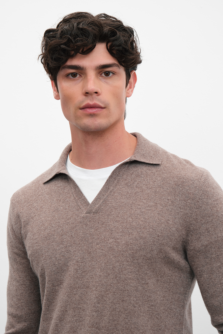 Polo Neck Cashmere Merino Sweater