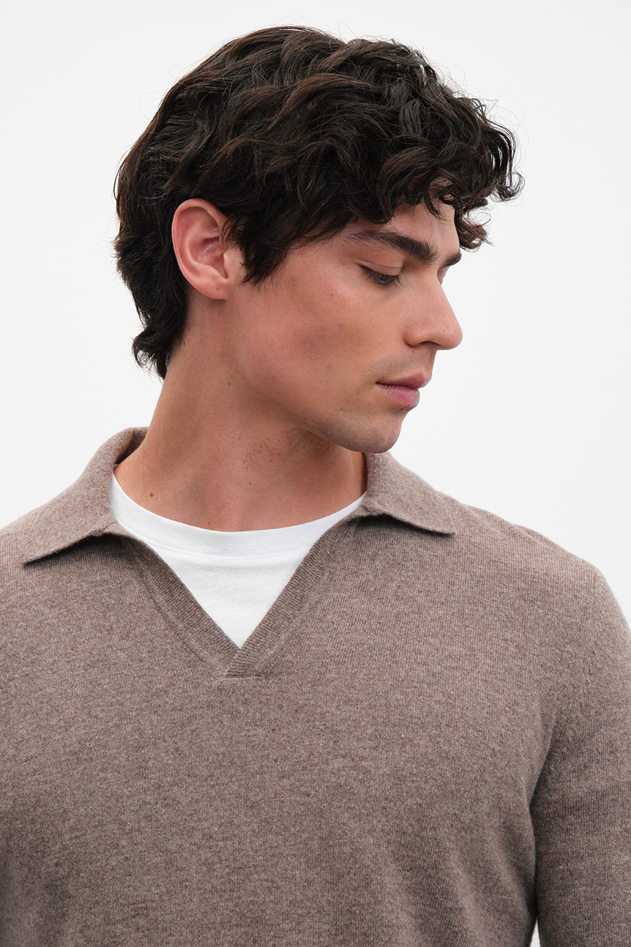 Polo Neck Cashmere Merino Sweater