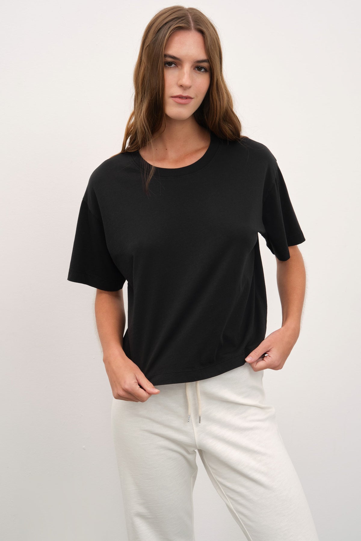 Garment-Dyed Cotton Crop T-shirt
