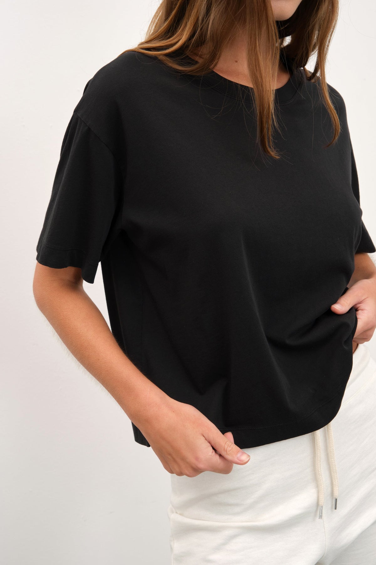 Garment-Dyed Cotton Crop T-shirt