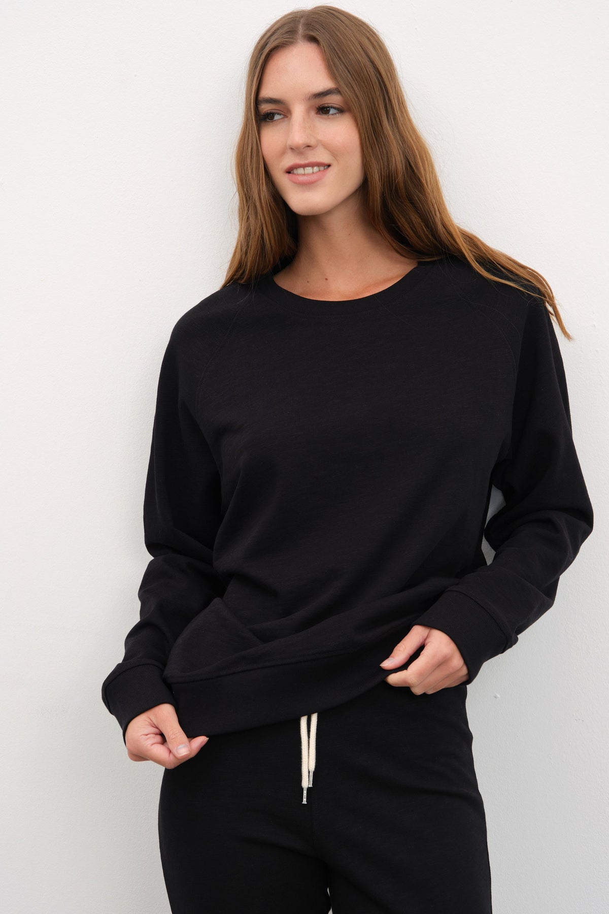 Raglan Sleeve Unisex Sweatshirt in Slub Cotton