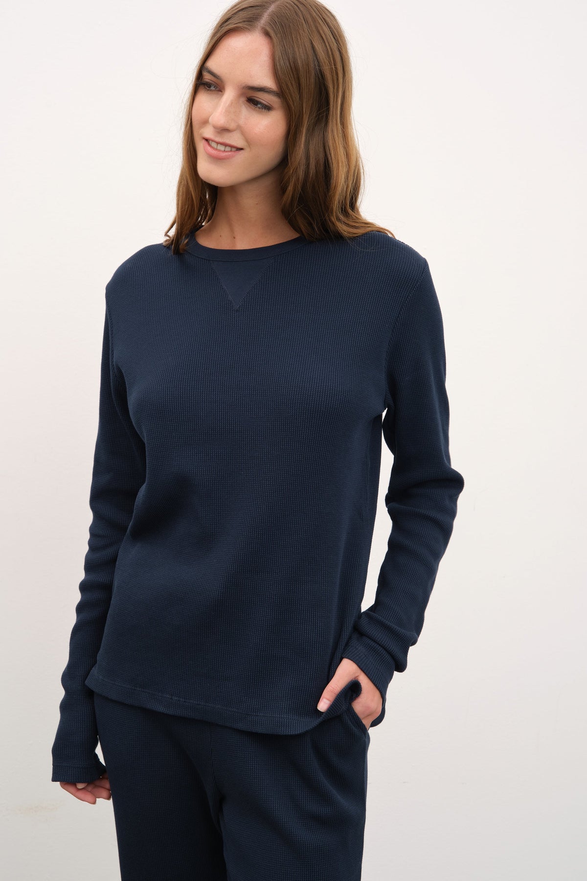 Waffle Cotton Long Sleeve Unisex T-shirt