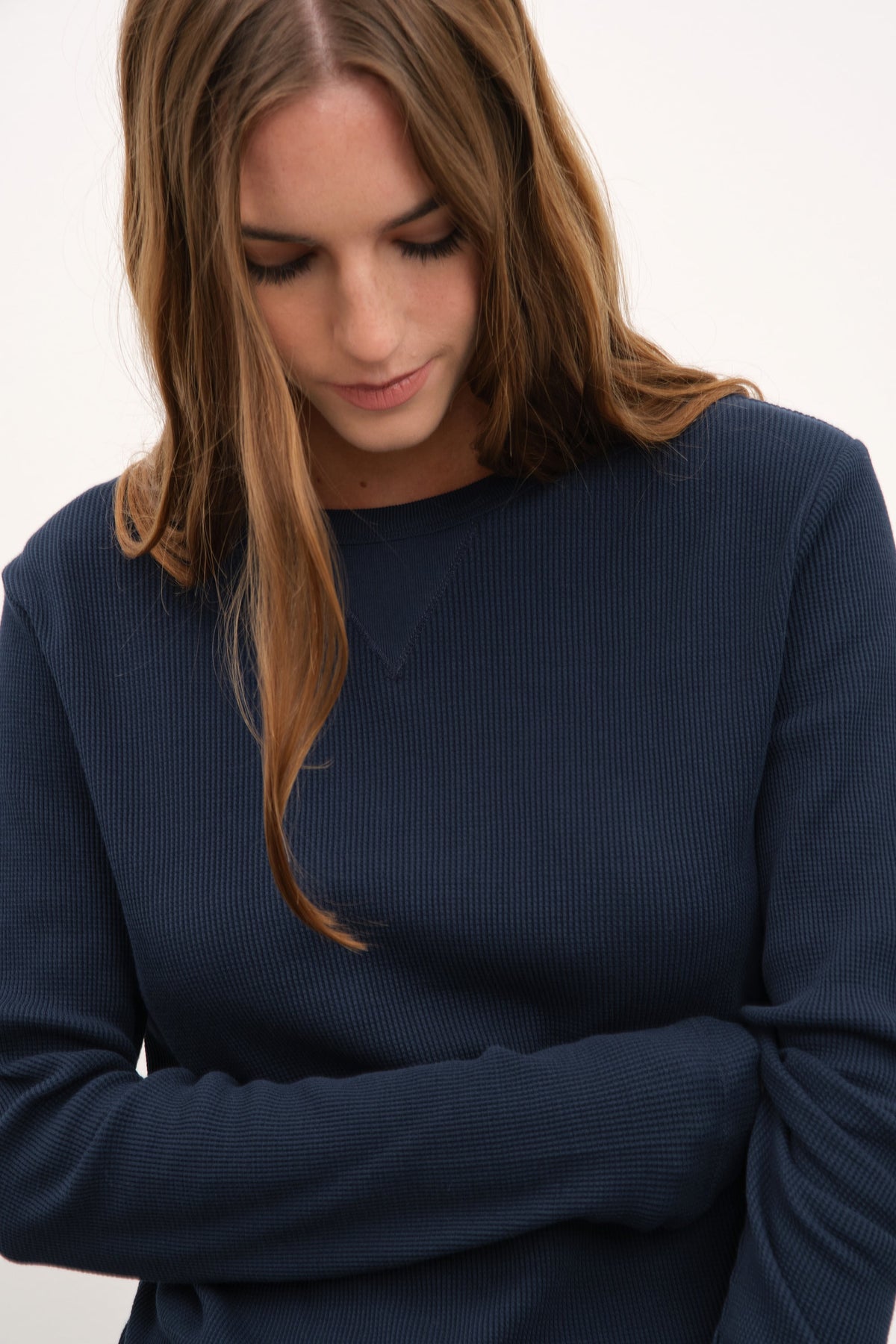 Waffle Cotton Long Sleeve Unisex T-shirt
