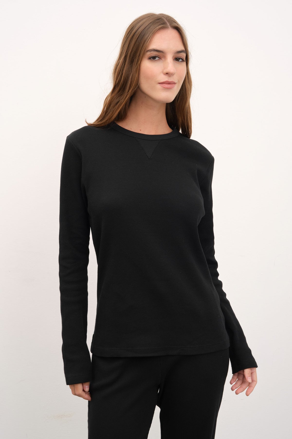 Waffle Cotton Long Sleeve Unisex T-shirt