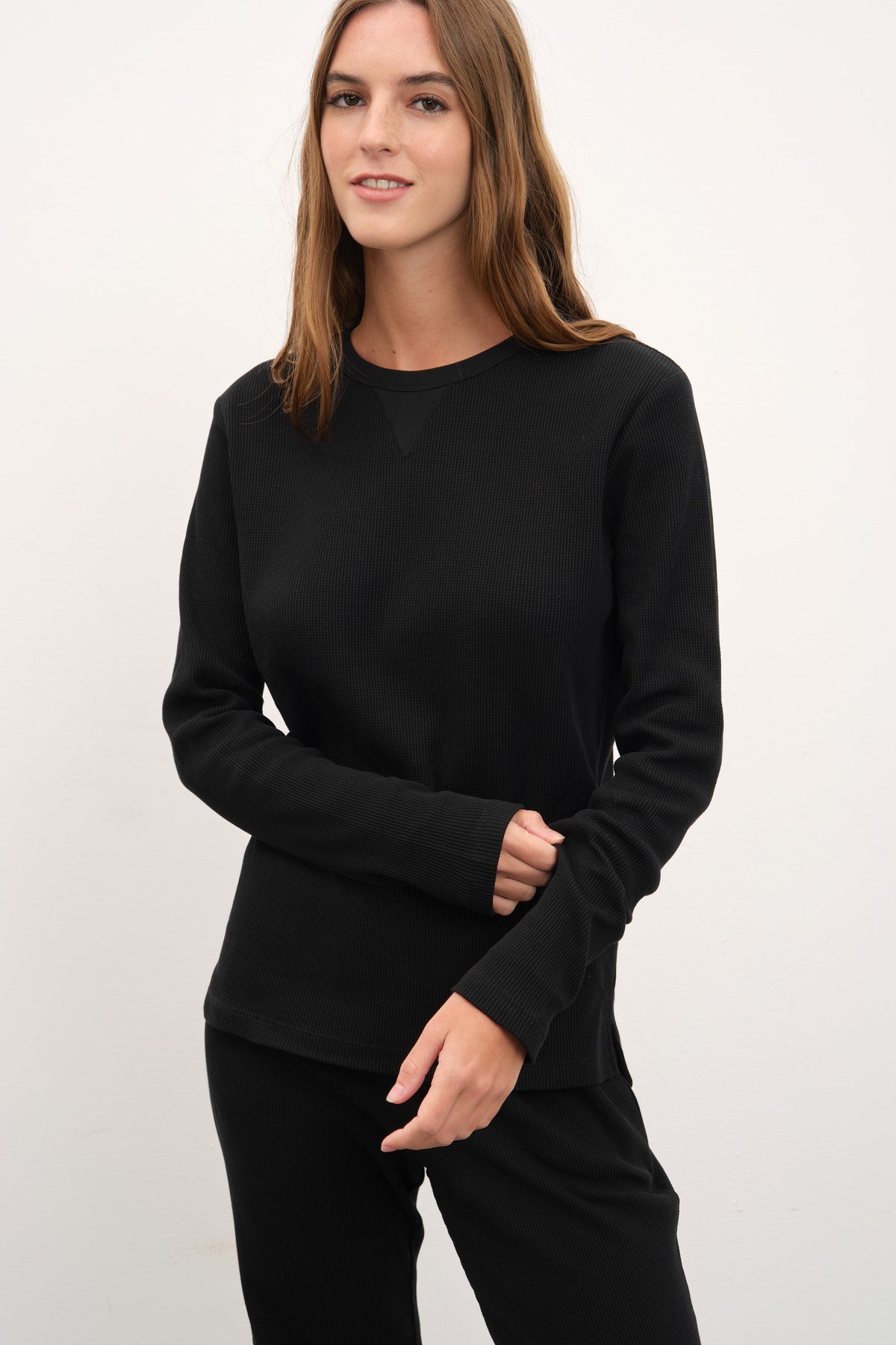 Waffle Cotton Long Sleeve Unisex T-shirt