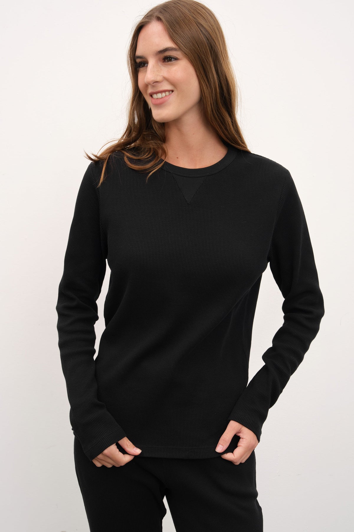 Waffle Cotton Long Sleeve Unisex T-shirt