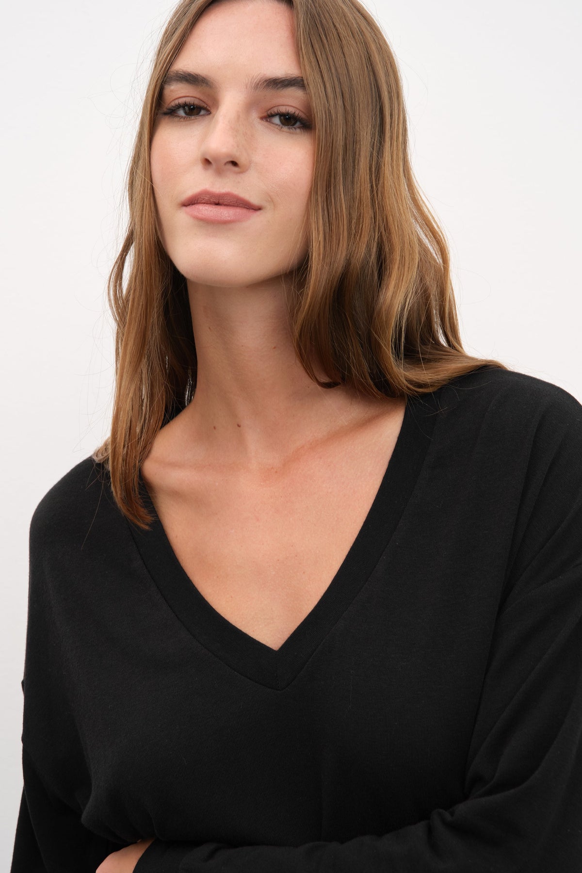 V Neck Lightweight Sweatshirt in Tri-Blend