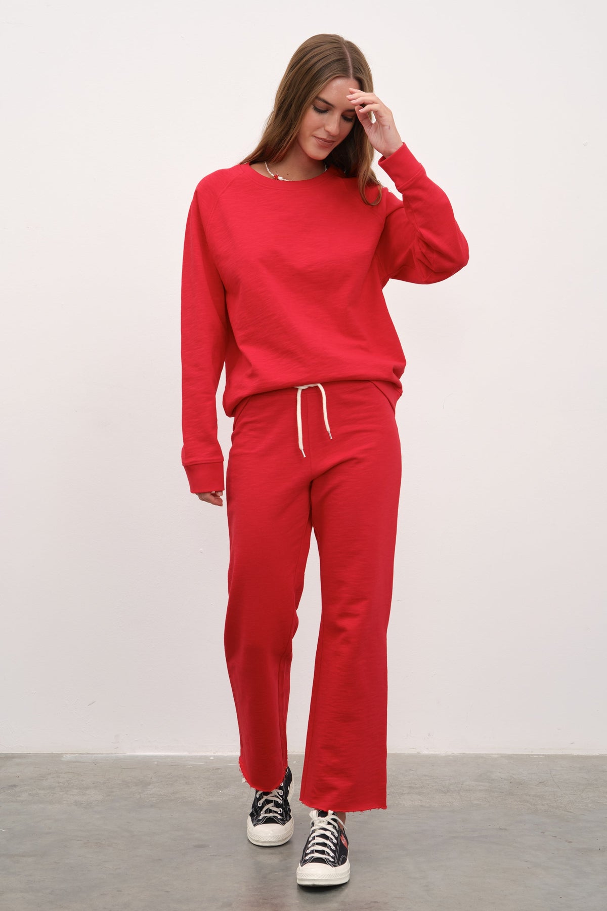 Raglan Sleeve Unisex Sweatshirt in Slub Cotton French Terry