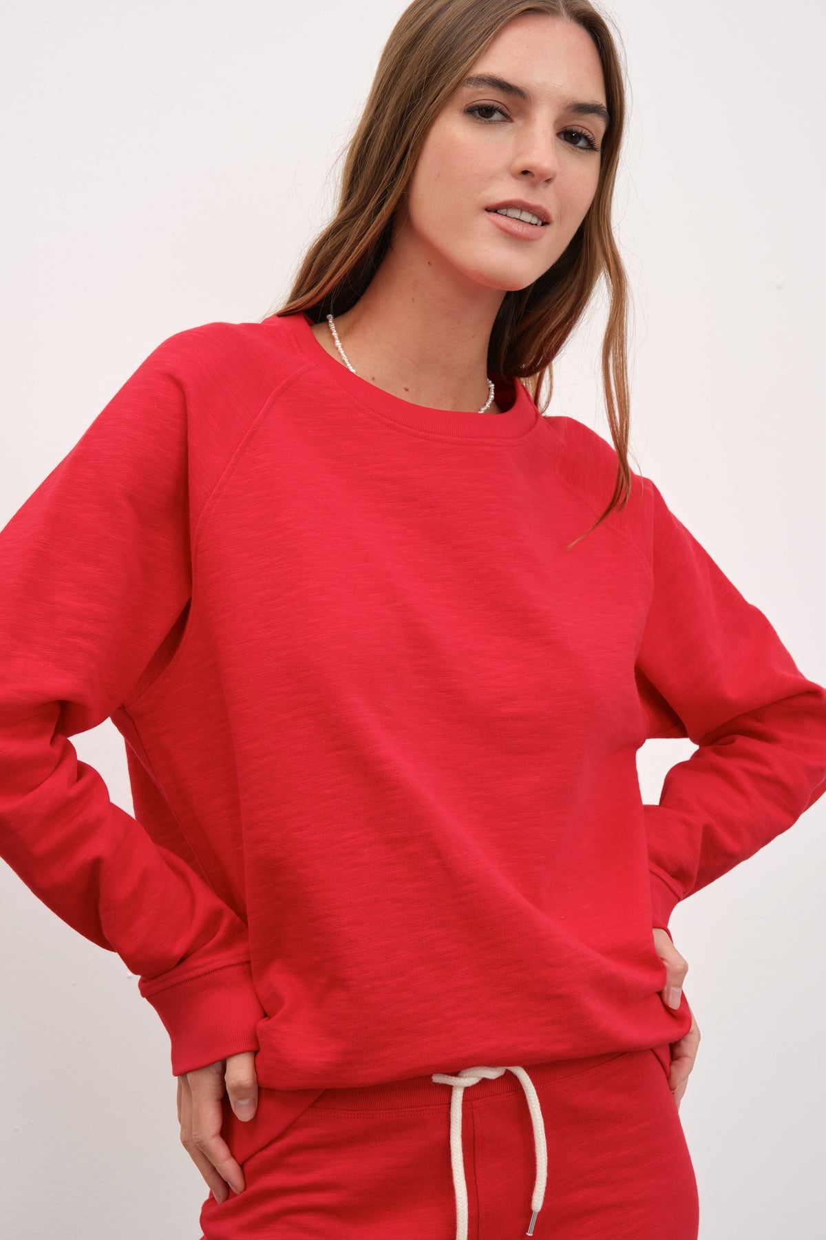 Raglan Sleeve Unisex Sweatshirt in Slub Cotton