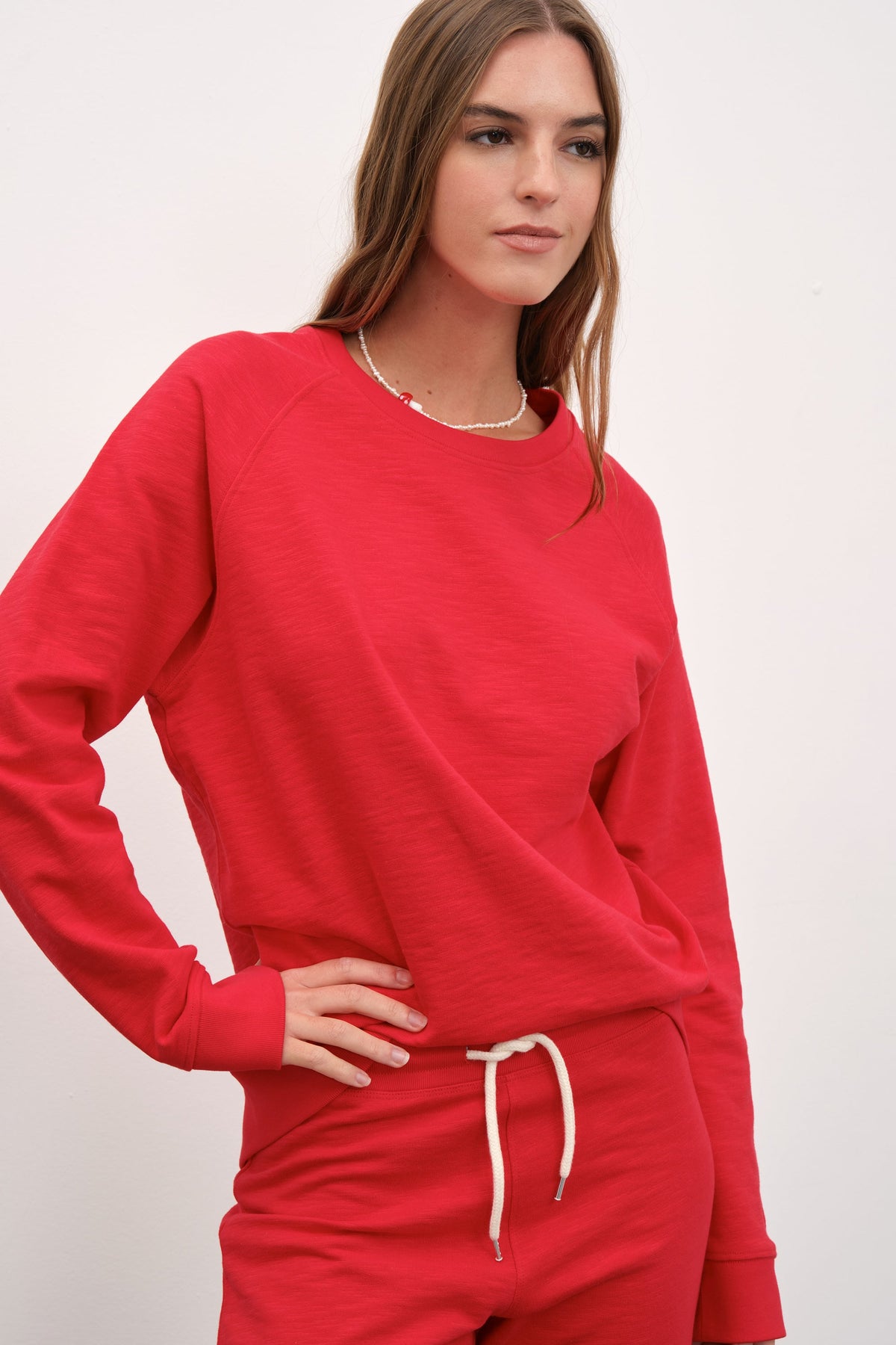 Raglan Sleeve Unisex Sweatshirt in Slub Cotton French Terry