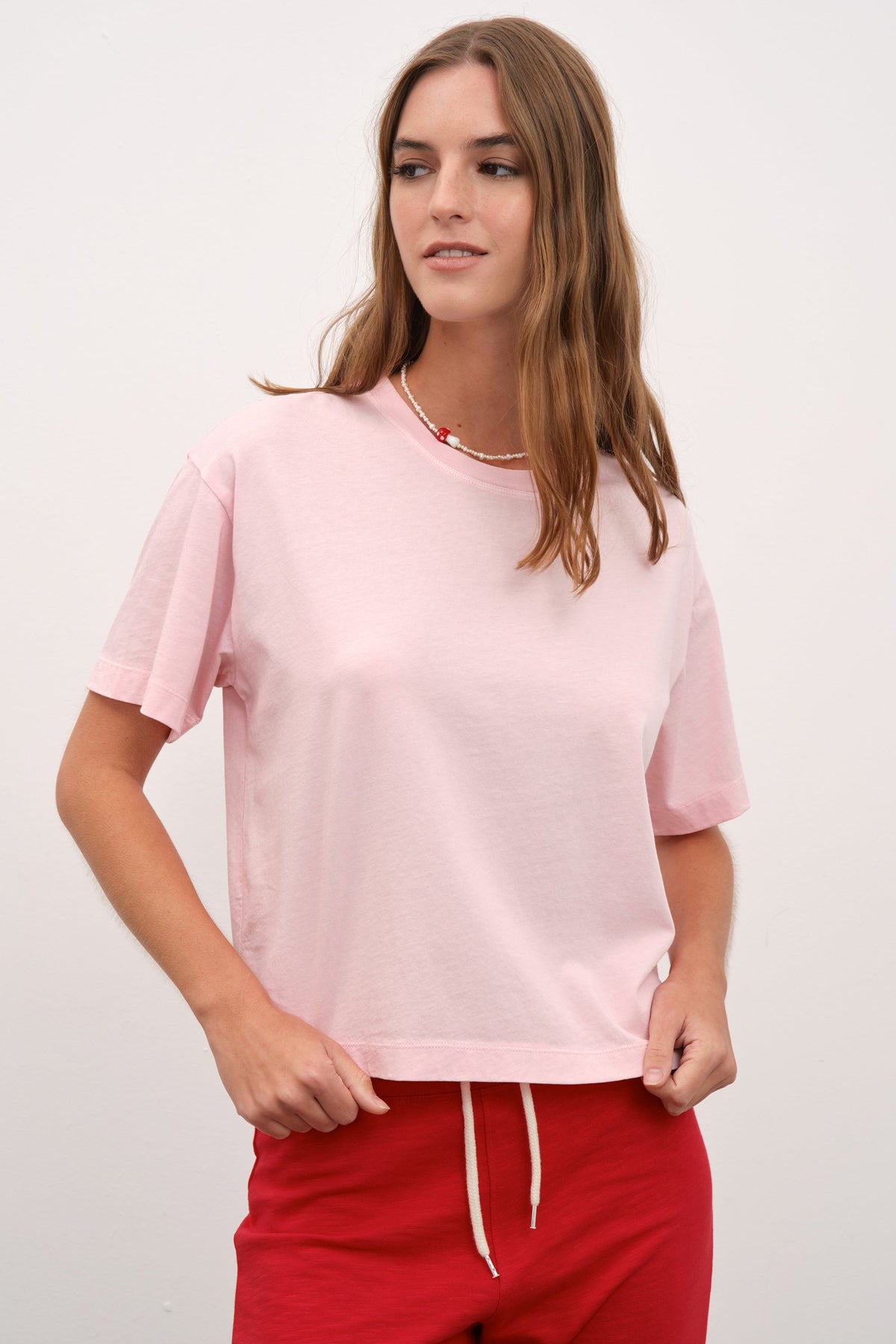 Garment-Dyed Cotton Crop T-shirt