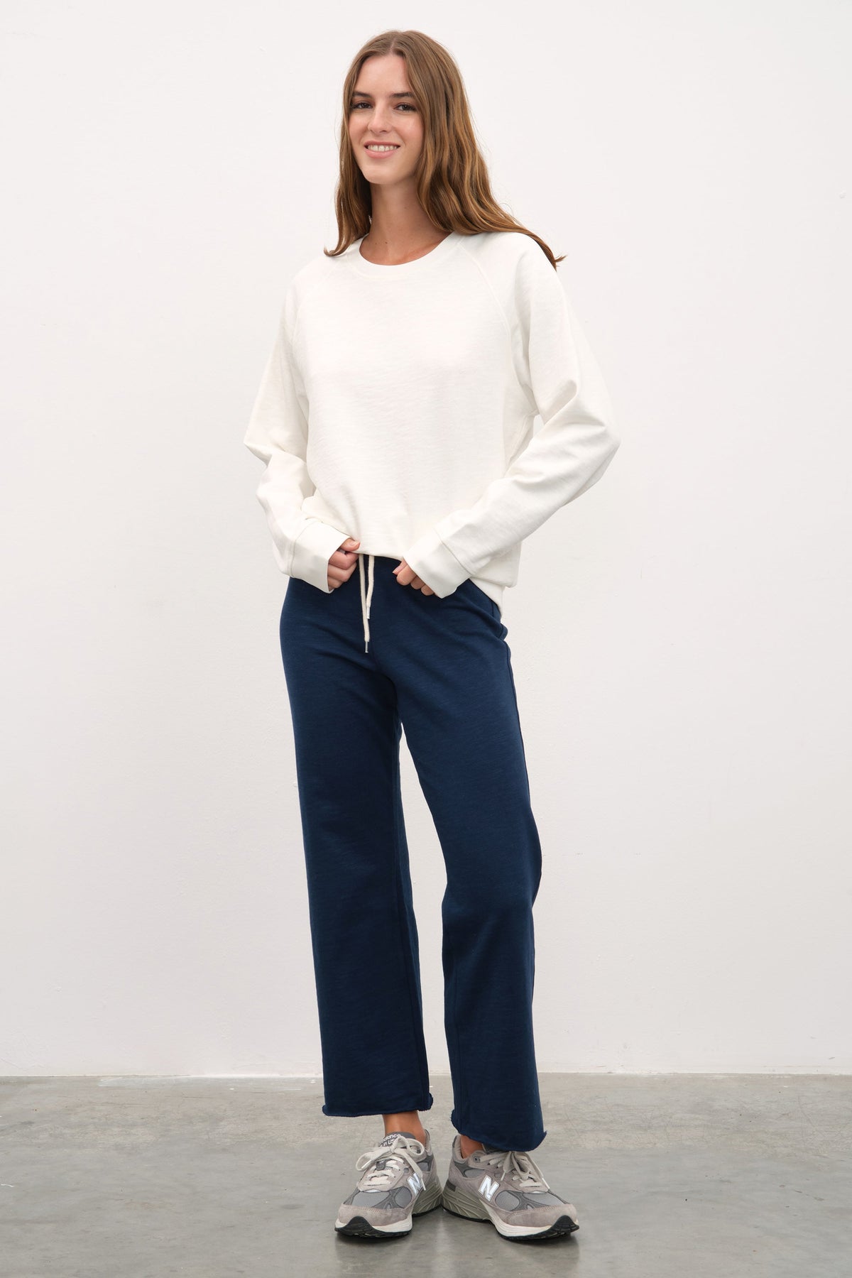 Crop Flare Sweatpants in Slub Cotton
