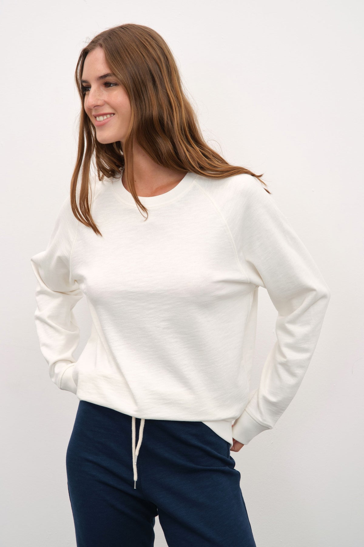 Raglan Sleeve Unisex Sweatshirt in Slub Cotton