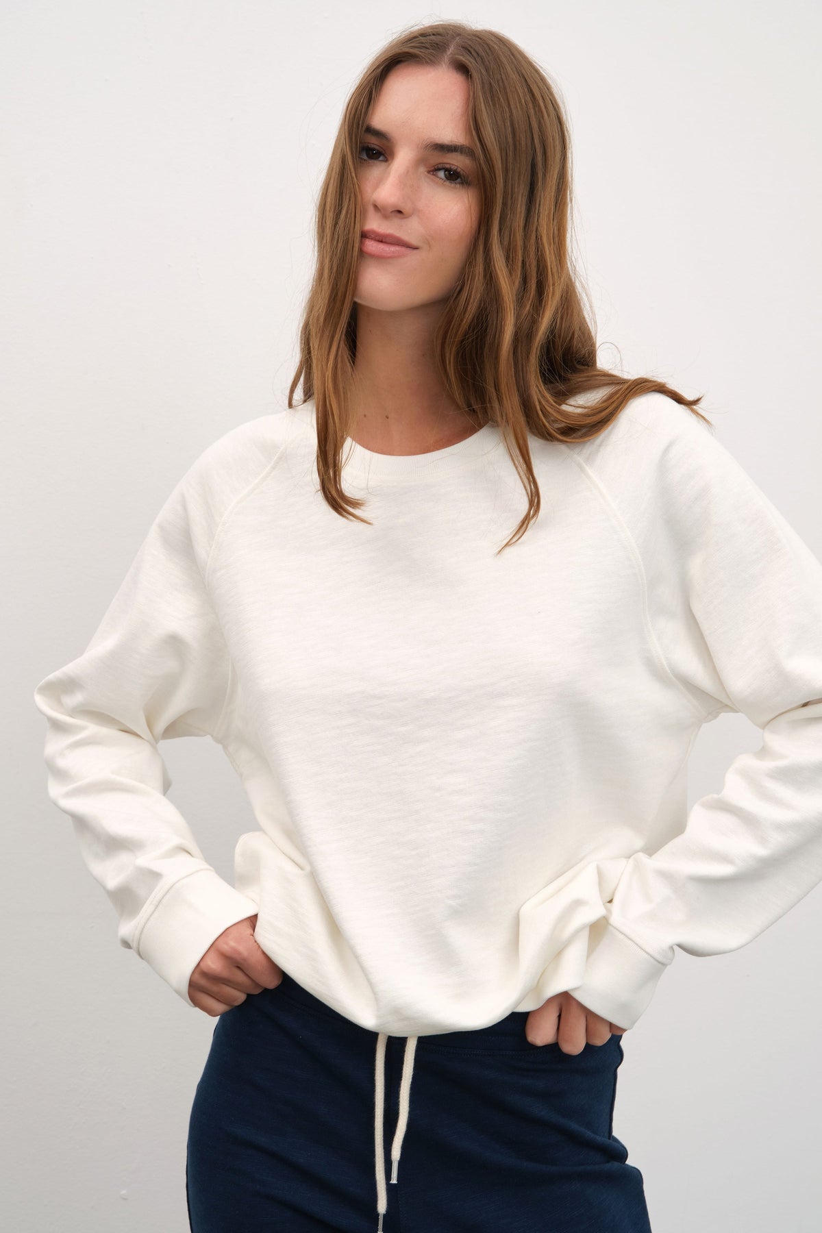 Raglan Sleeve Unisex Sweatshirt in Slub Cotton