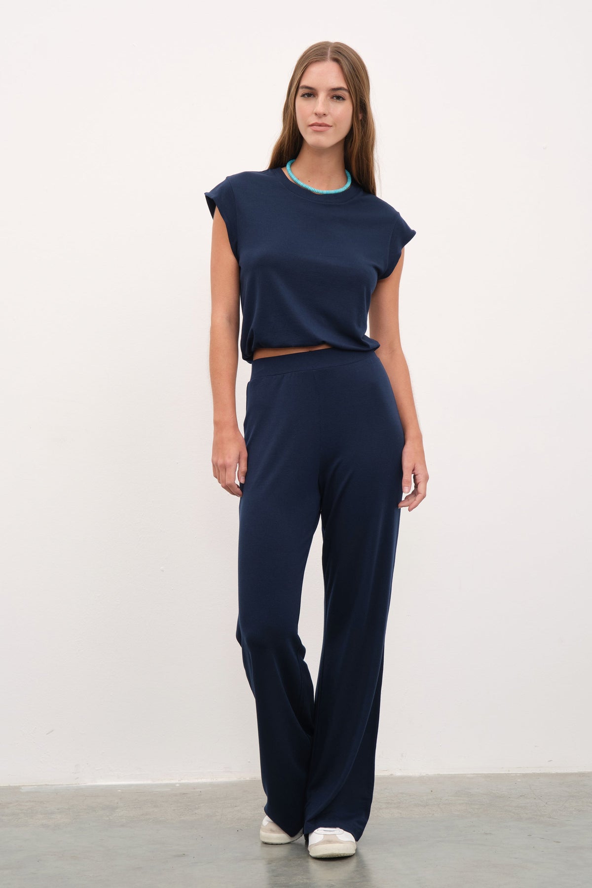 Capped Shoulder Crop Crepe TENCEL™  T-shirt