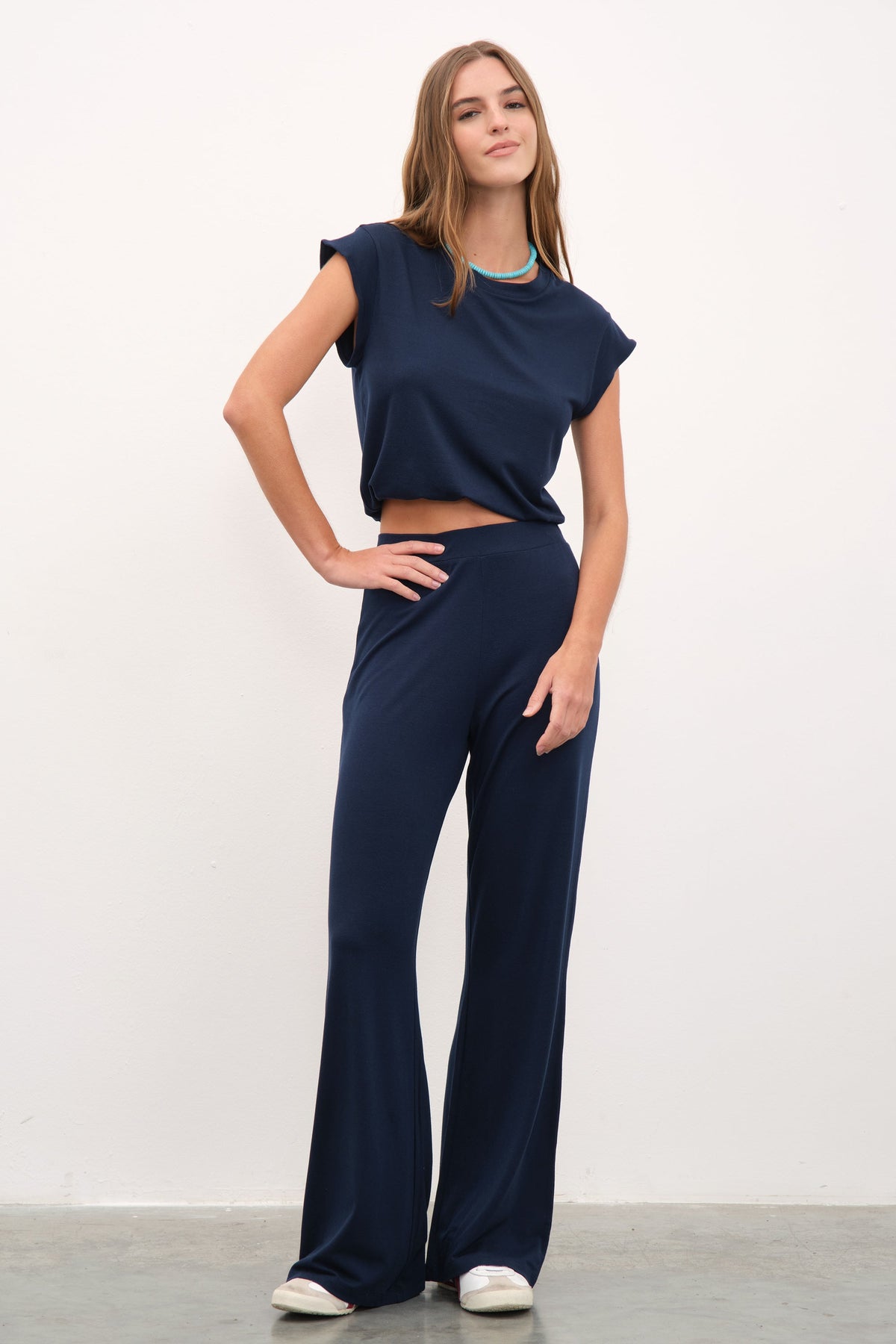 Capped Shoulder Crop Crepe TENCEL™  T-shirt